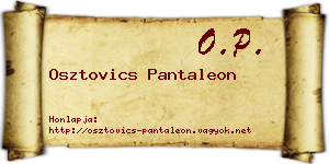 Osztovics Pantaleon névjegykártya